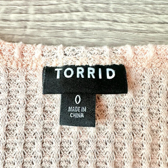 Torrid Pink Brushed Waffle Knit Henley Babydoll Tunic Shirt Plus Size 0 0X 12 - Picture 8 of 12